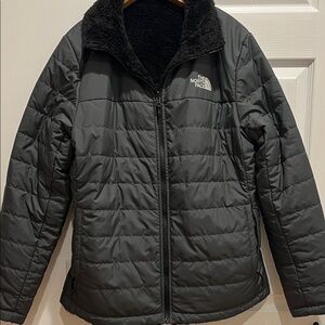 The North Face Charcoal Quilted & Black Reversible Jacket